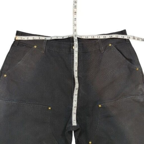 Vtg Carhartt Men's B01 BLK Double Knee Carpenter Jeans 40x30 USA Loose Original - Picture 9 of 10